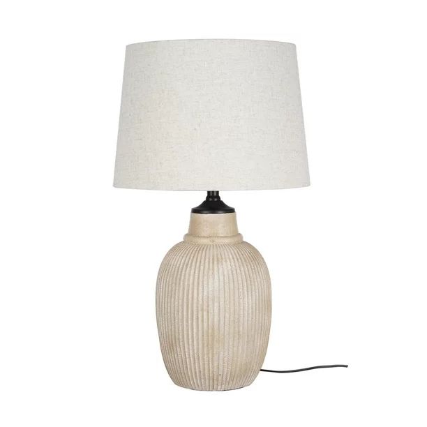 My Texas House 24.5"  Ribbed Table Lamp, Distressed Texture, Natural Finish | Walmart (US)