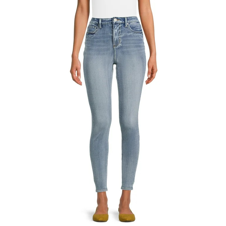 Time and Tru Women's High Rise Skinny Jeans, 29" Inseam for Regular, Sizes 2-20 | Walmart (US)
