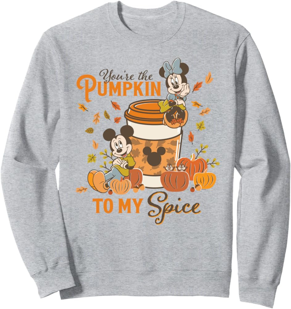 Disney Mickey & Minnie "You're the Pumpkin to My Spice" Fall Sweatshirt | Amazon (US)