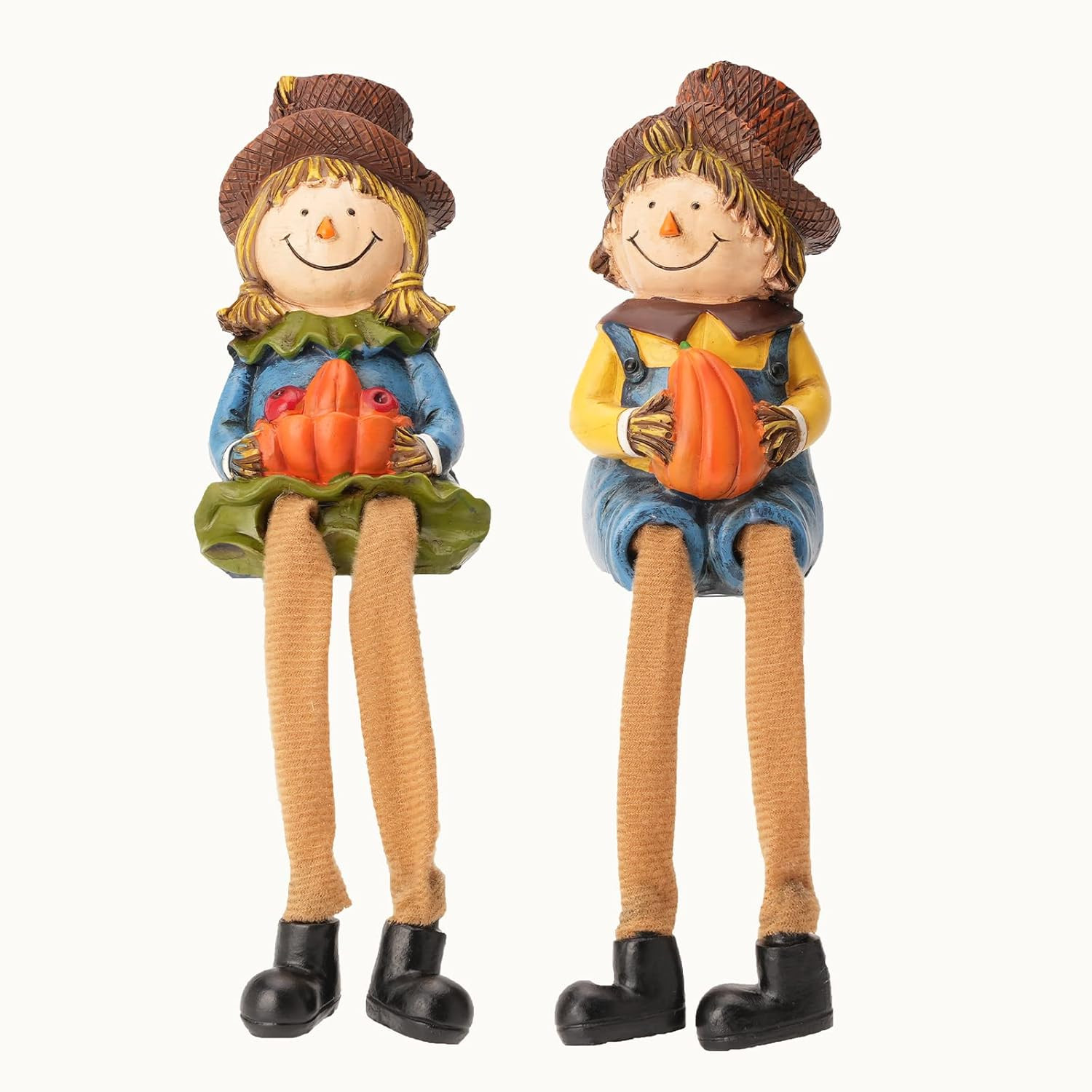 Fall Scarecrow Decor for Table, Thanksgiving Resin Figurines with Dangling Legs for Tiered Tray D... | Amazon (US)