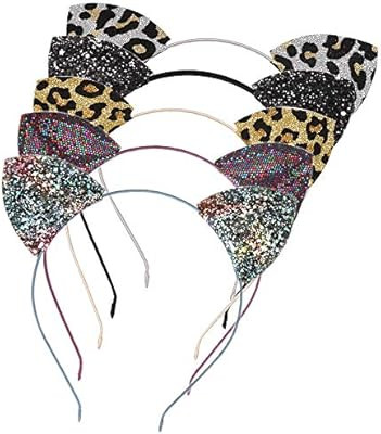 Lirila Beauty Delicate Colour Glitter/ Leopard Print Cat Ears Hair Headbands Hair Bands Party Dec... | Amazon (US)
