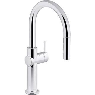 KOHLER Crue Single-Handle Touchless Pull-Down Sprayer Kitchen Faucet in Polished Chrome 22974-CP ... | The Home Depot