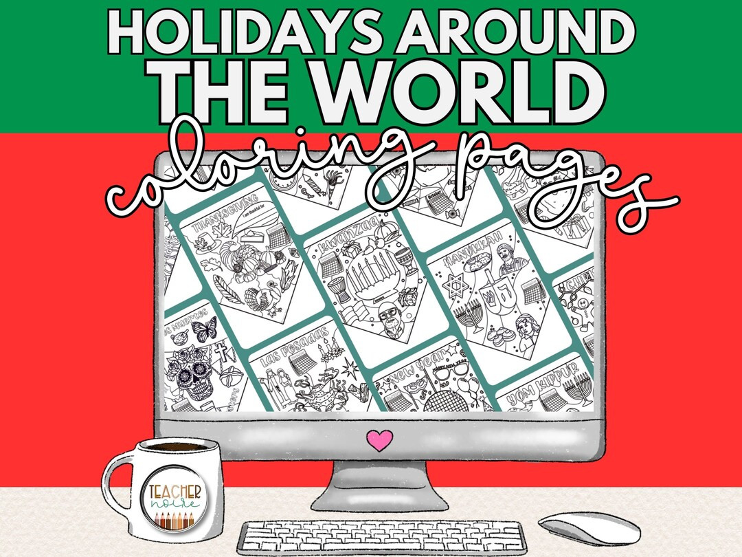 Holidays Around the World, Coloring Pages, Los Posada, Diwali, Dia de los Muertos, Christmas Colo... | Etsy (US)
