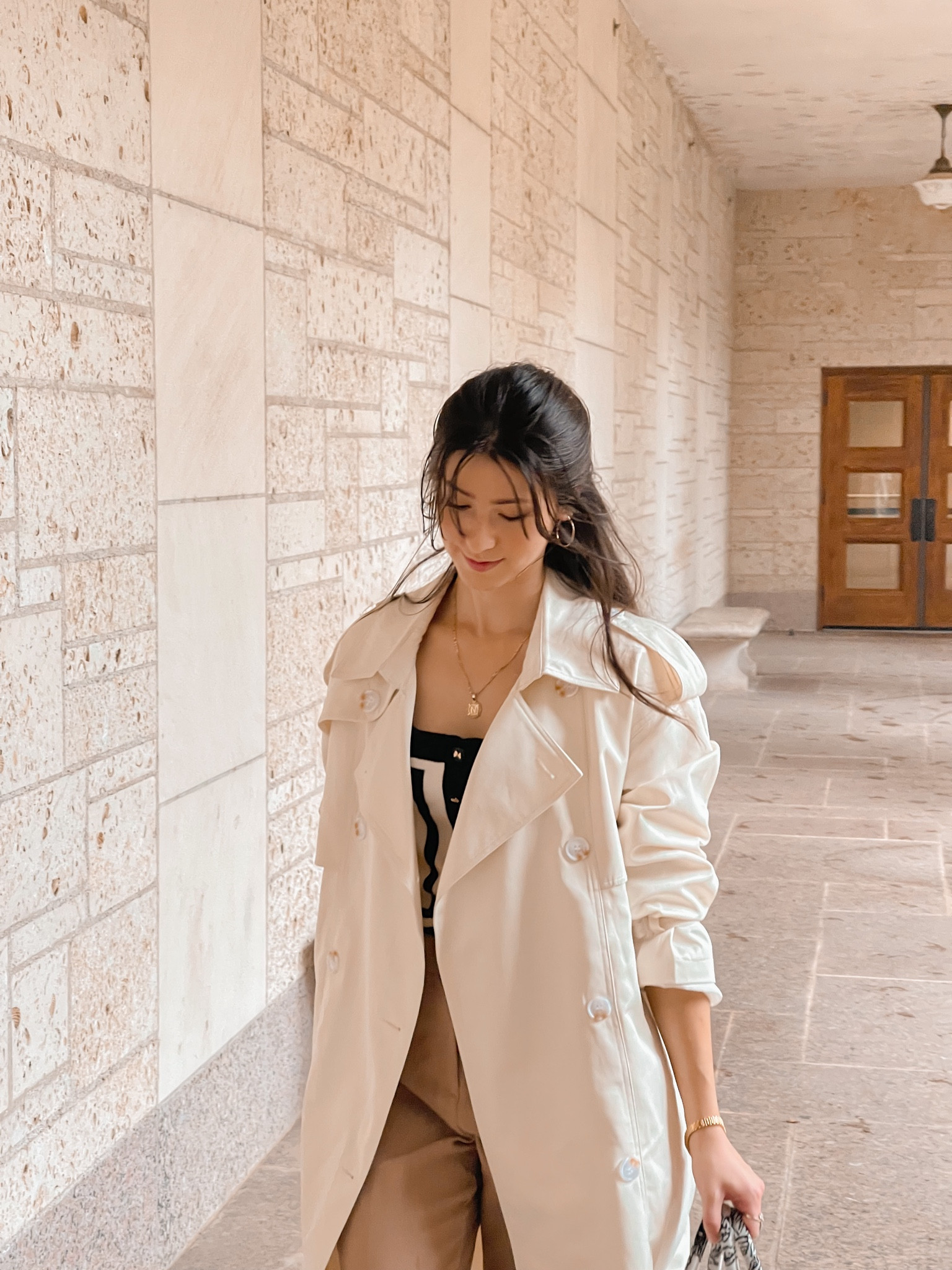 White trench coat under $85. Such great quality and very fashionable for fall season outfits. True to size  

#LTKSeasonal #LTKunder100 #LTKworkwear