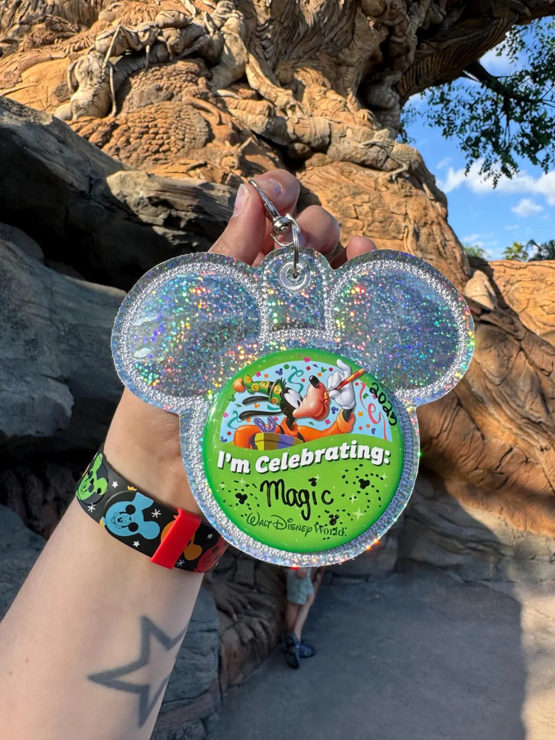 Silver Glitter Vinyl - Mouse Backer Keychain for 3” Celebration Buttons - Embroidered Badge Hol... | Etsy (US)