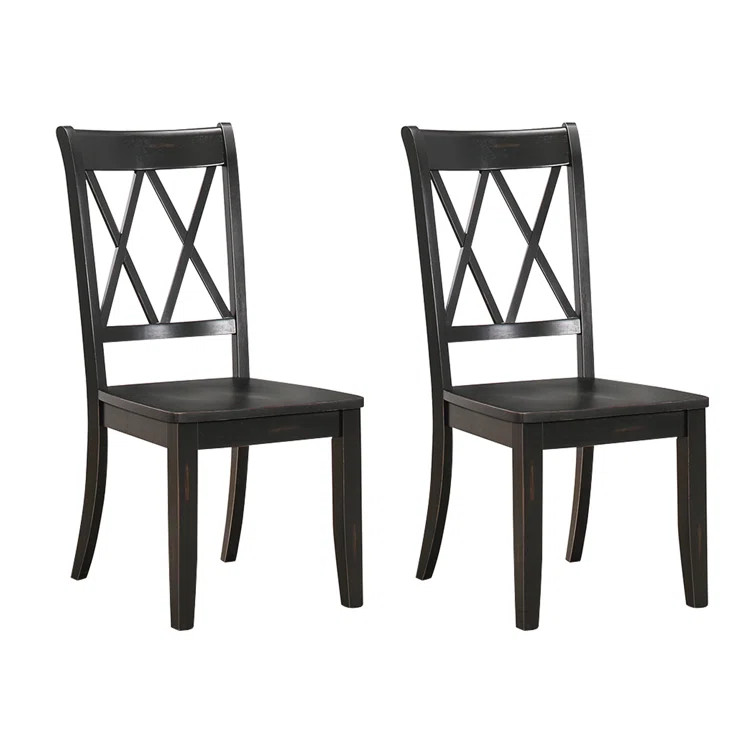 Eshell Solid Wood Cross Back Side Chair (Set of 2) | Wayfair North America