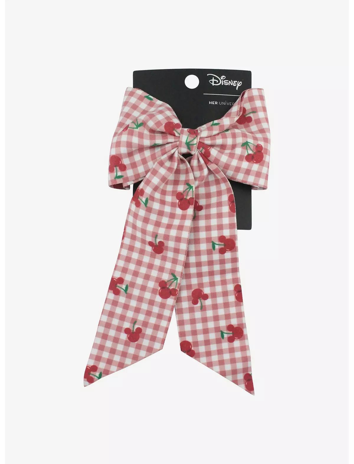 Her Universe Disney Mickey Mouse Cherries Gingham Hair Bow | Hot Topic