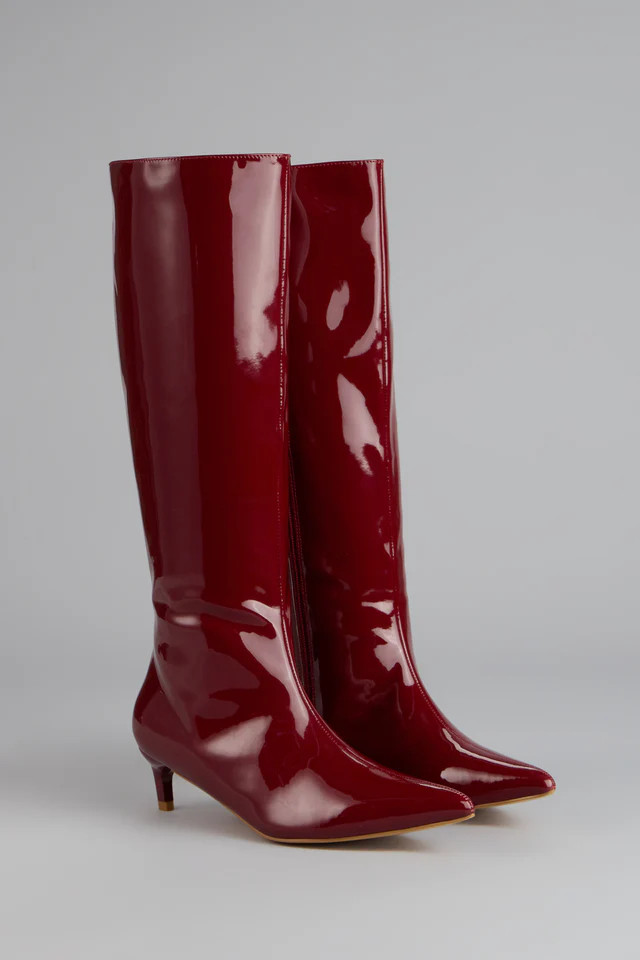 Attitude Strut Patent Stiletto Boots | Windsor Stores