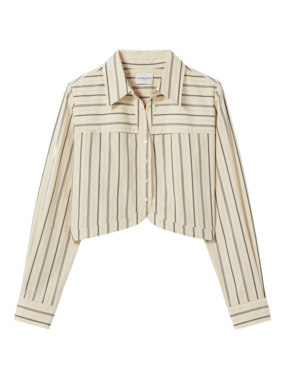Claudie Pierlot striped-pattern cropped shirt - Neutrals | Farfetch Global