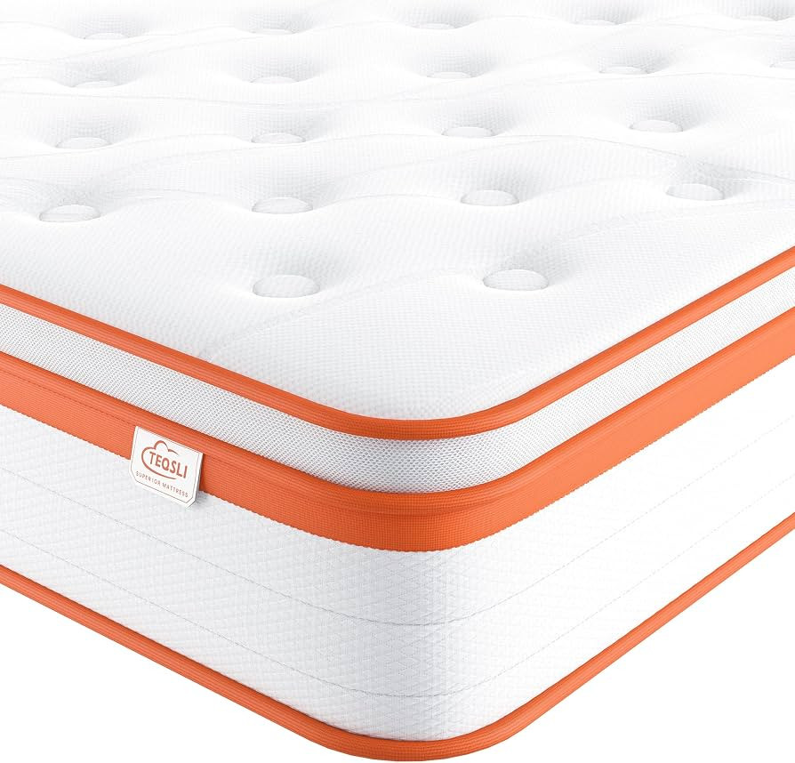 TeQsli King Size Mattress 5FT, 10 Inch Gel Memory Foam 7 Zone Orthopedic King Mattress Pocket Spr... | Amazon (UK)