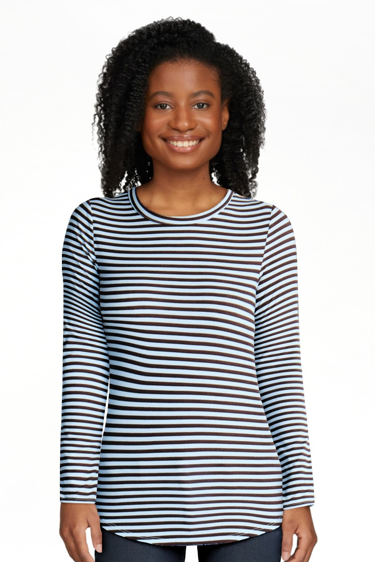 No Boundaries Ribbed Crewneck Tee with Long Sleeves, Women's & Women's Plus XXS-4X | Walmart (US)