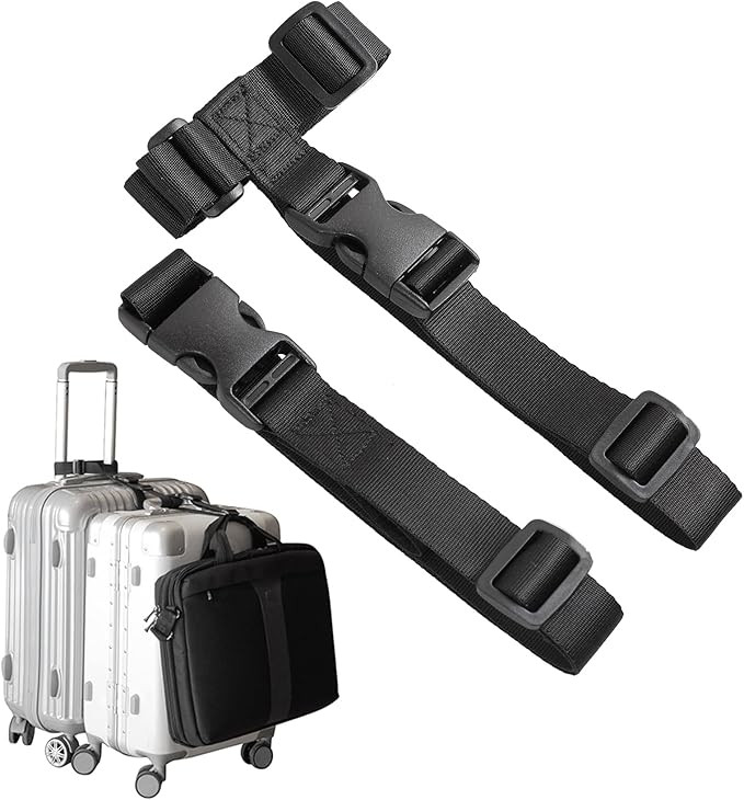 Luggage Straps,Two Add a Bag Suitcase Strap Belt,Adjustable Travel Attachment Accessories for Con... | Amazon (US)