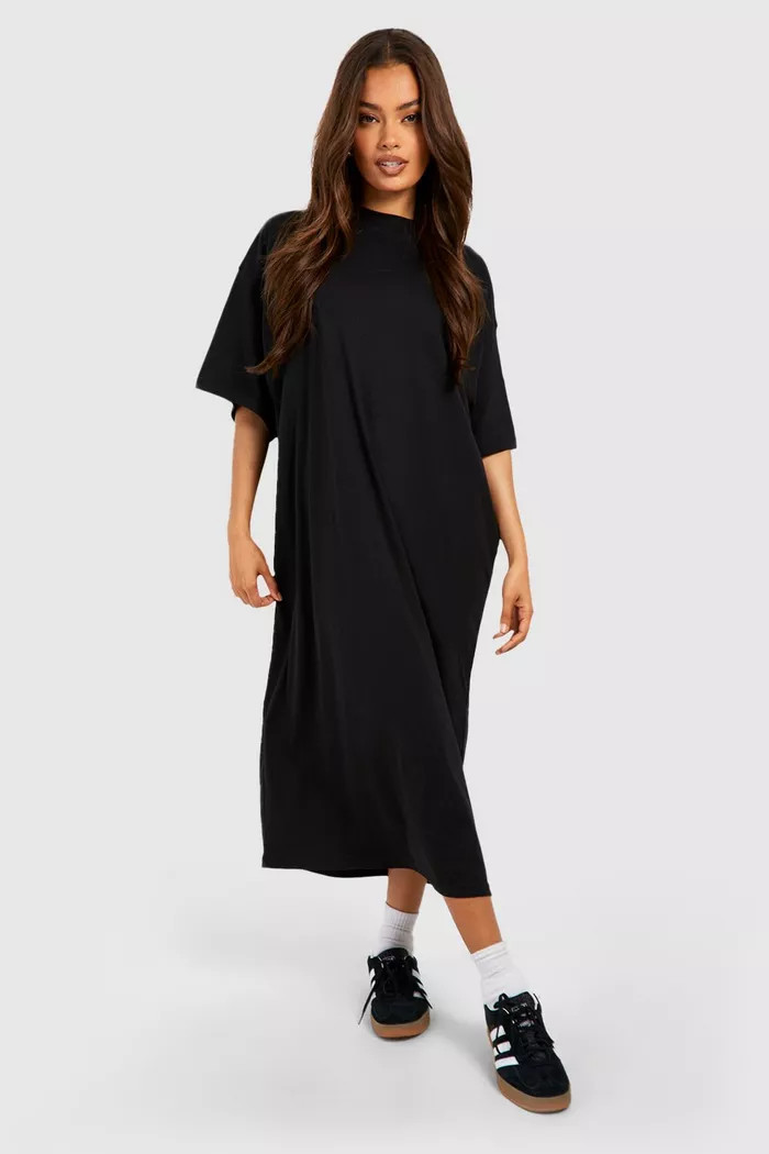 Cotton Super Oversized Midi T-shirt Dress | boohoo (US & Canada)