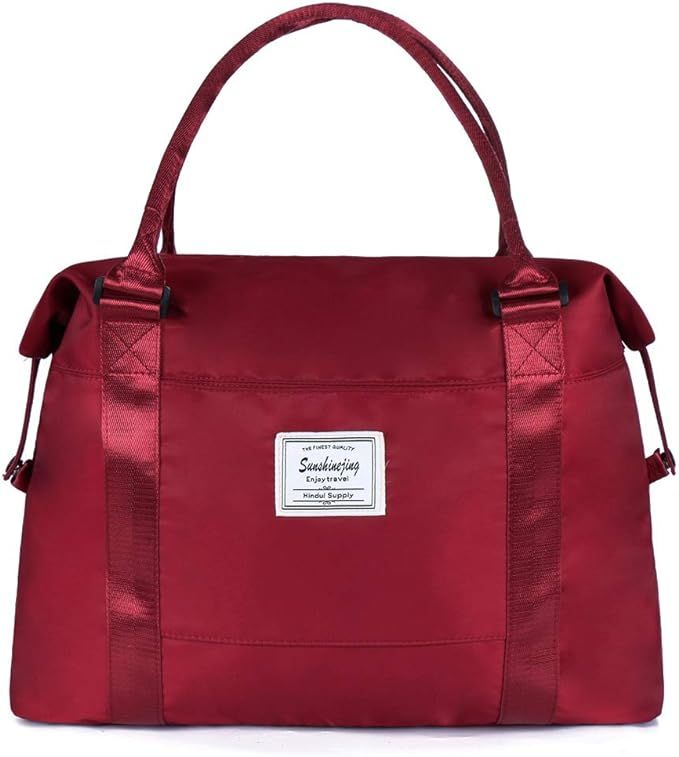 Sunshinejing Unisex Large Travel Weekender Bag Overnight Duffle Bag Gym Tote Bag in Trolley Handl... | Amazon (US)