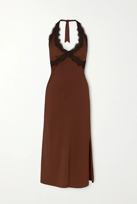 Rosalia Mocha Mesh Maxi Dress | 12th Tribe
