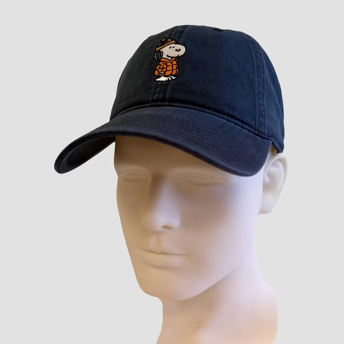 Men's Snoopy Puffer Baseball Hat - Navy/Orange | Target