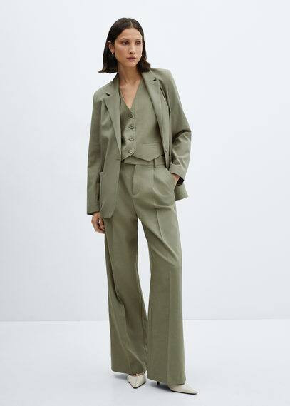 Pleated suit trousers -  Women | Mango United Kingdom | MANGO (UK)