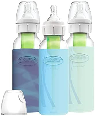Dr. Brown's Options+ Narrow Bottle, Glass Baby Bottle with Silicone Sleeve Variety Pack 8 Ounce - Gl | Amazon (US)