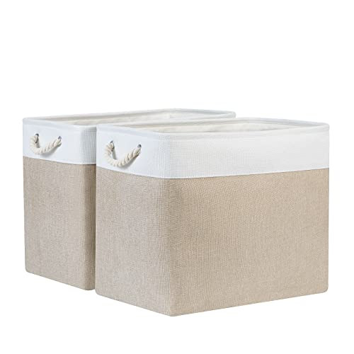 Bidtakay Storage Baskets for Shelves 17x12x15 in Beige Clothes Bins Storage for Closet Set of 2 L... | Amazon (US)