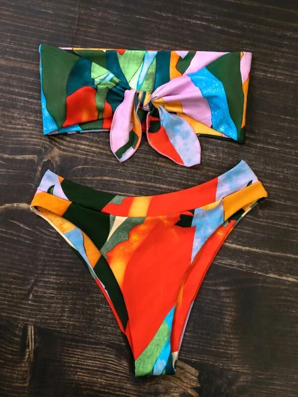 Allover Graphic High Waisted Bikini Swimsuit | SHEIN