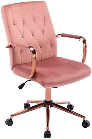 Duhome Velvet Home Office Desk Chairs, Modern Gold Task Chair with Wheels for Office, Swivel Adjusta | Amazon (US)
