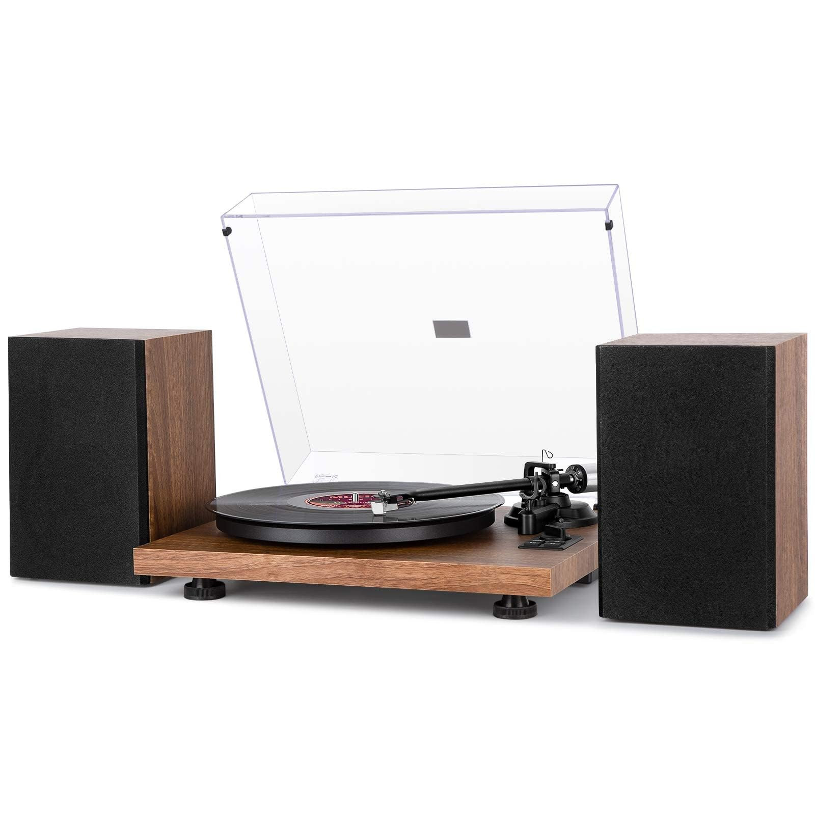 1 by ONE Bluetooth Turntable HiFi System with 36 Watt Bookshelf Speakers, Patend Designed Vinyl R... | Amazon (US)