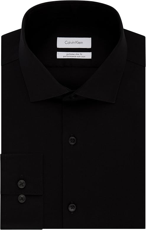 Calvin Klein Men's Dress Shirt Xtreme Slim Fit Non Iron Herringbone | Amazon (US)