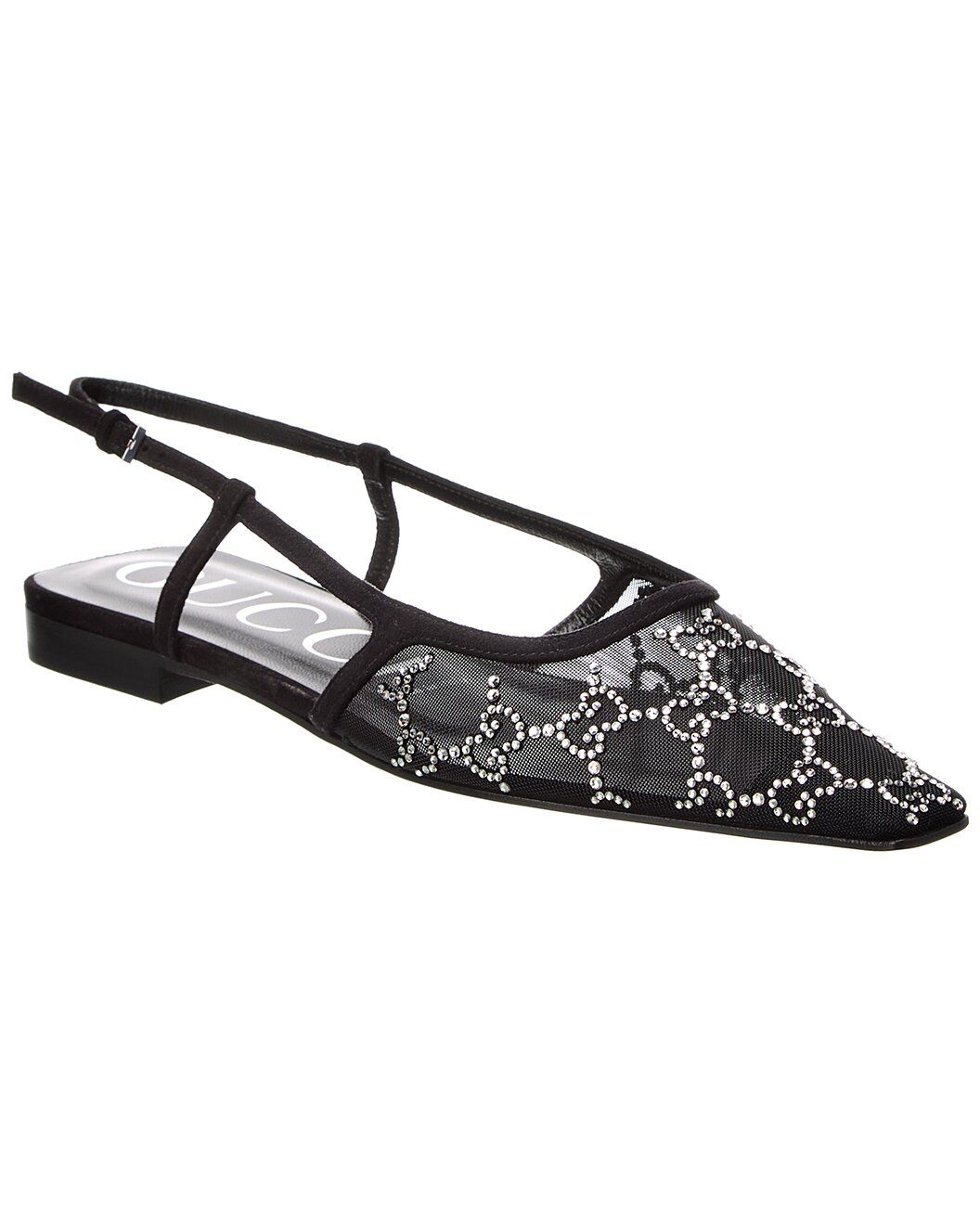 GG Mesh & Suede Slingback Flat | Gilt & Gilt City