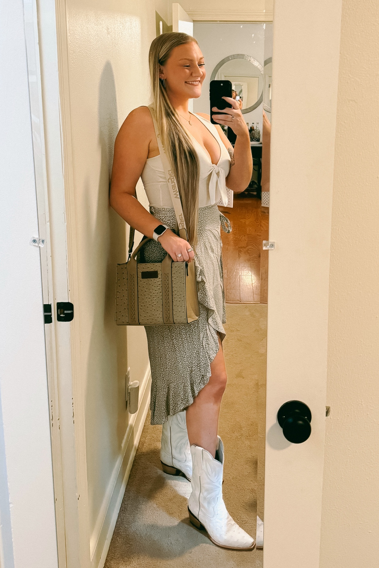 Favorite wrangler Amazon cross body bag and Tecovas cowgirl boots (sized down one FULL size to 9 women’s - usually wear women’s 10)

#LTKBeauty #LTKFindsUnder100