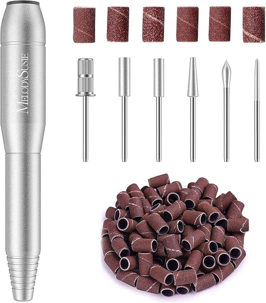 MelodySusie Portable Electric Nail Drill,PC120B Compact Efile Electrical Professional Nail File Kit for Acrylic, Gel Nails, Manicure Pedicure Polishing Shape Tools Design for Home Salon Use, Silver | Amazon (US)