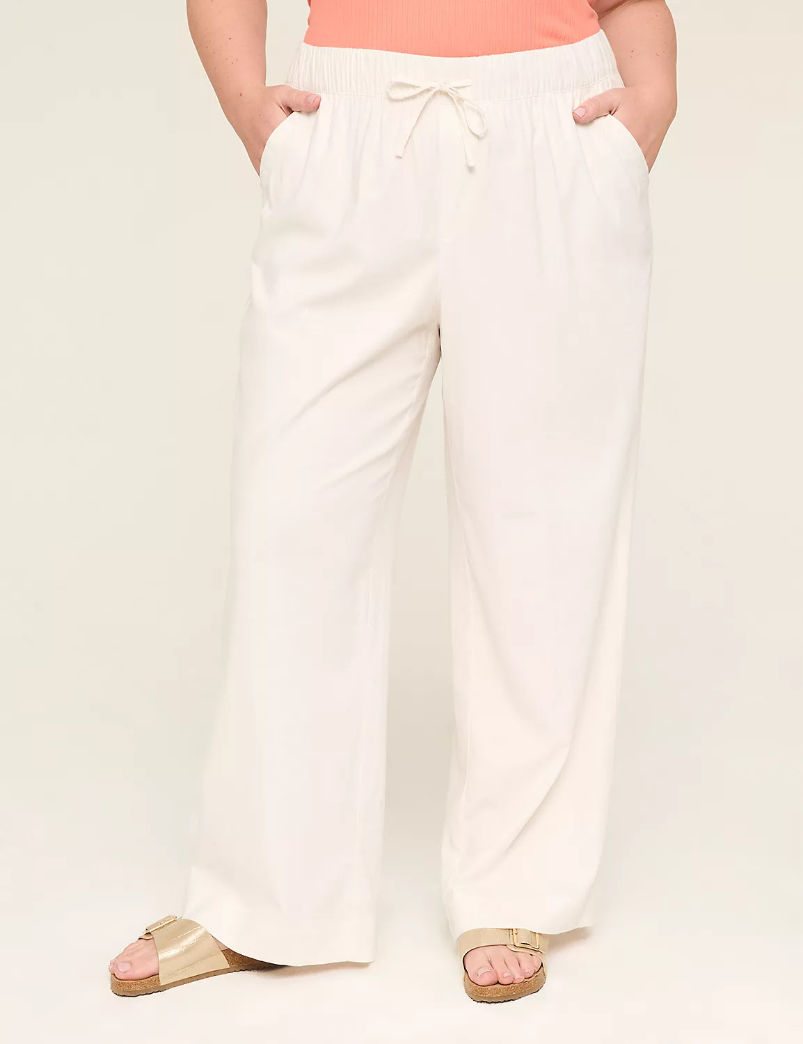 Linen Wide Leg Pant - New Sandal Length | Lane Bryant (US)