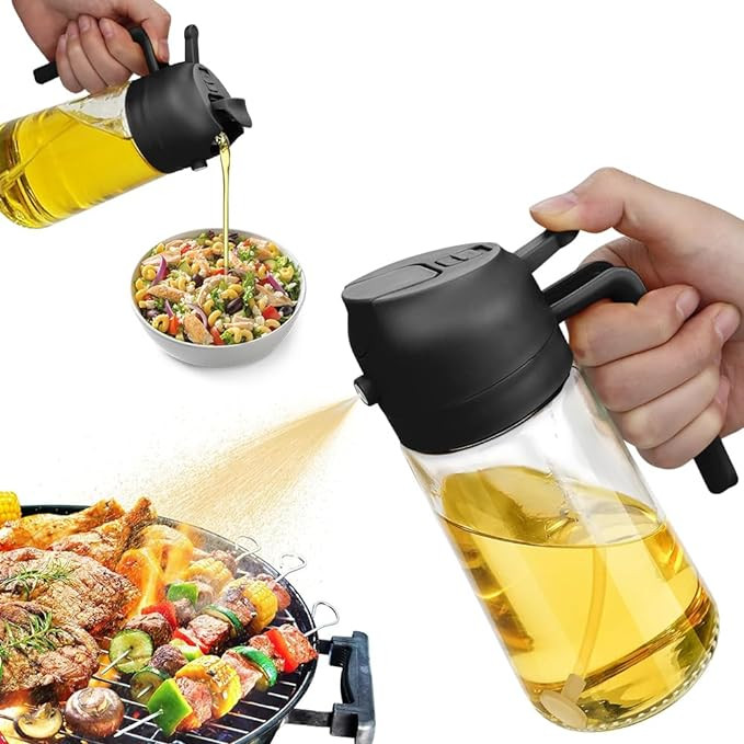 2 in 1 Oil Sprayer, 2024 New Oil Sprayer for Kitchen Cooking, 470ml Oil Spray Bottle for Home | Amazon (US)