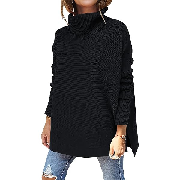 EFAN Women's Turtleneck Oversized Sweaters Fall Outfits Clothes Trendy Fashion Long Pullover Knit... | Amazon (US)
