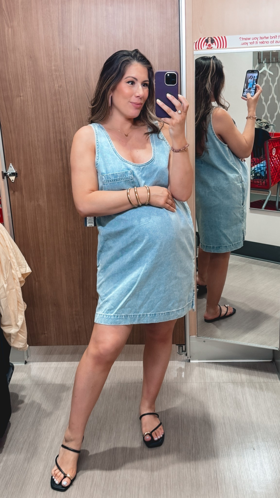 Love this dress!! It fits super oversized; wearing large here and it was too big around the arm holes and roomy all around (even at 6 months pregnant) loved the color and quality!! 

#LTKStyleTip #LTKBump #LTKSummerEdit