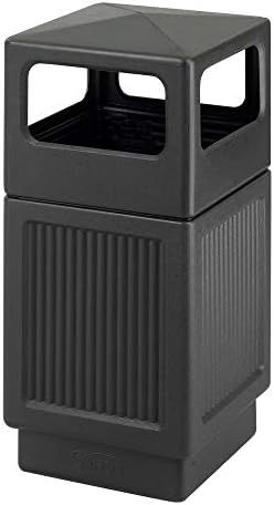 Safco Products Canmeleon Outdoor/Indoor Recessed Panel Trash Can 9476BL, Black, Decorative Fluted... | Amazon (US)