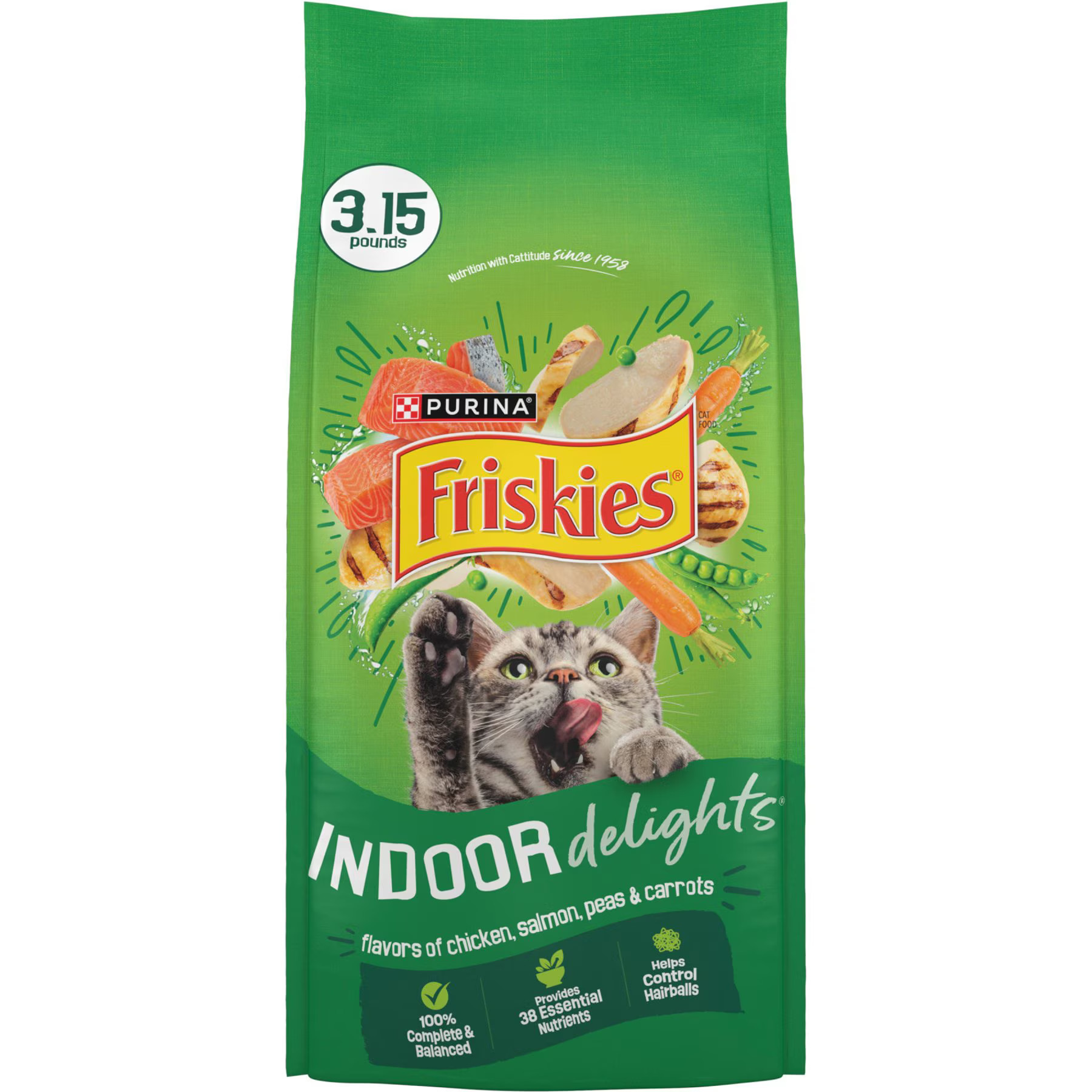 Friskies Indoor Delights Dry Cat Food, 3.15-lb bag | Chewy
