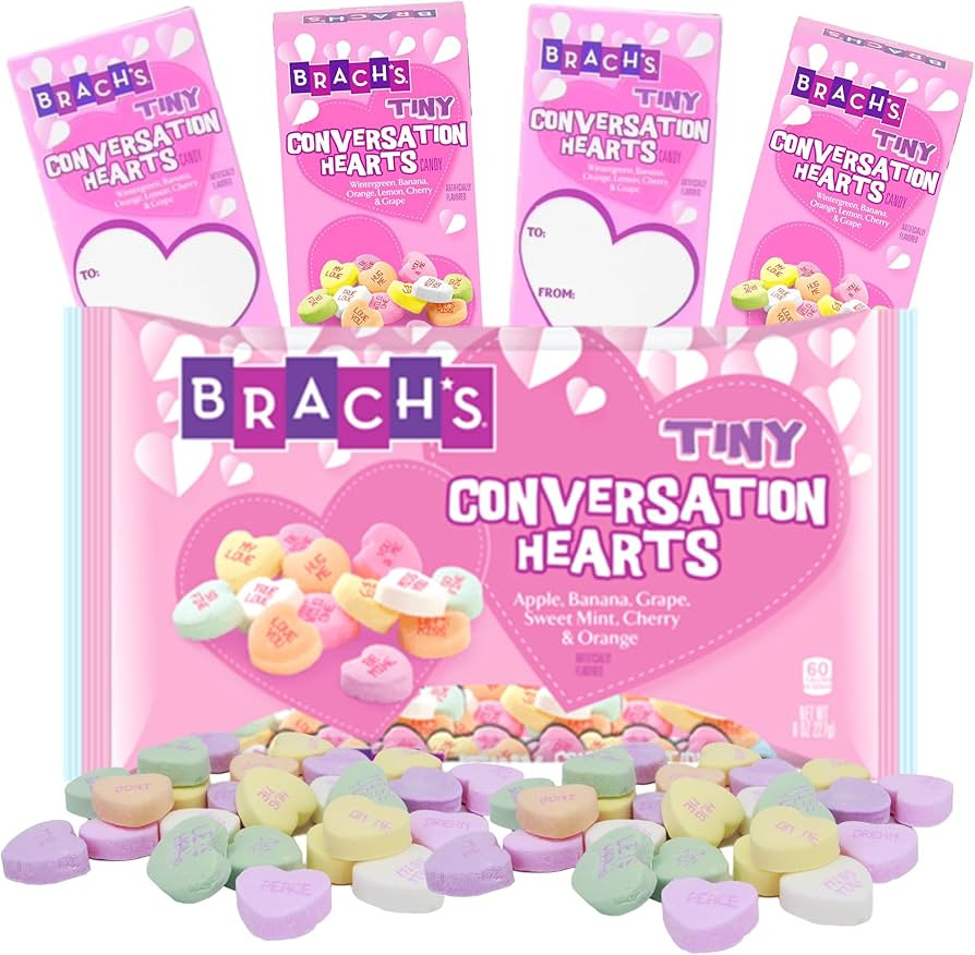 Needzo Tiny Candy Conversation Hearts Bulk Bag and Individual Box Set with To/From, Valentines Da... | Amazon (US)