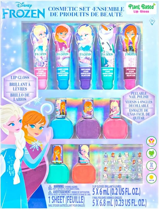 Disney Frozen 2 Super Sparkly Cosmetic Makeup Set for Girls with Lip Gloss Nail Polish Nail Stick... | Amazon (US)