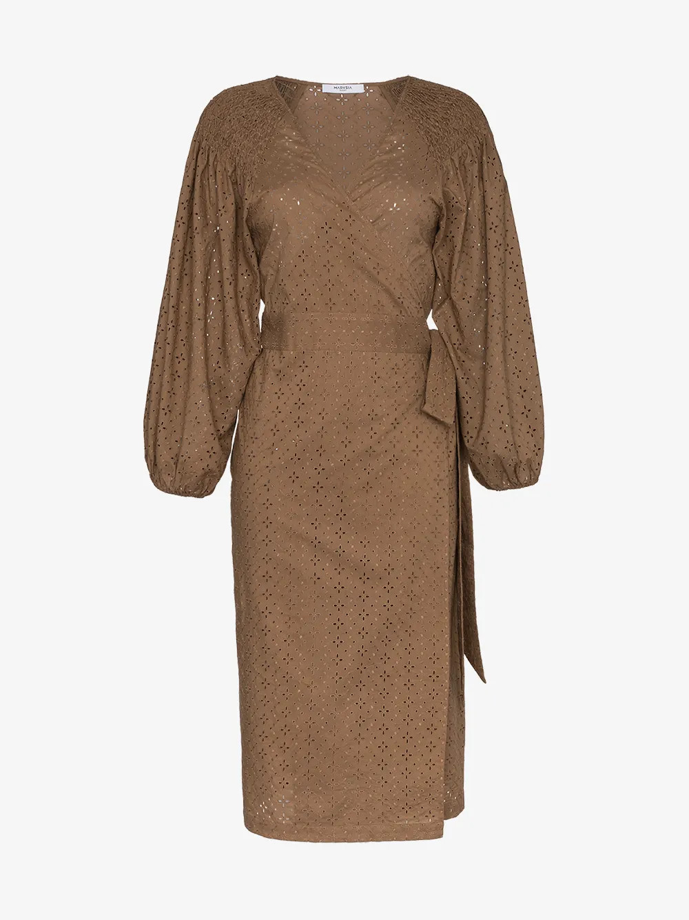 Marysia Pink Sands embroidered cotton wrap dress | Browns Fashion