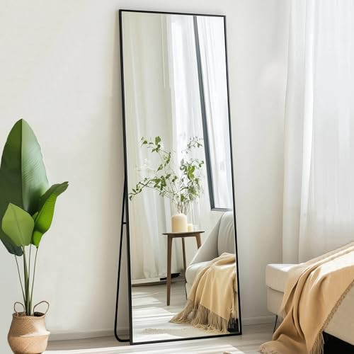 Sunniry Full Length Mirror 56x16 inch, Full Body Mirror with Aluminum Metal Frame, Standing Mirrors for Bedroom, Livingroom, Cloakroom, Hallway, Home Décor. | Amazon (US)