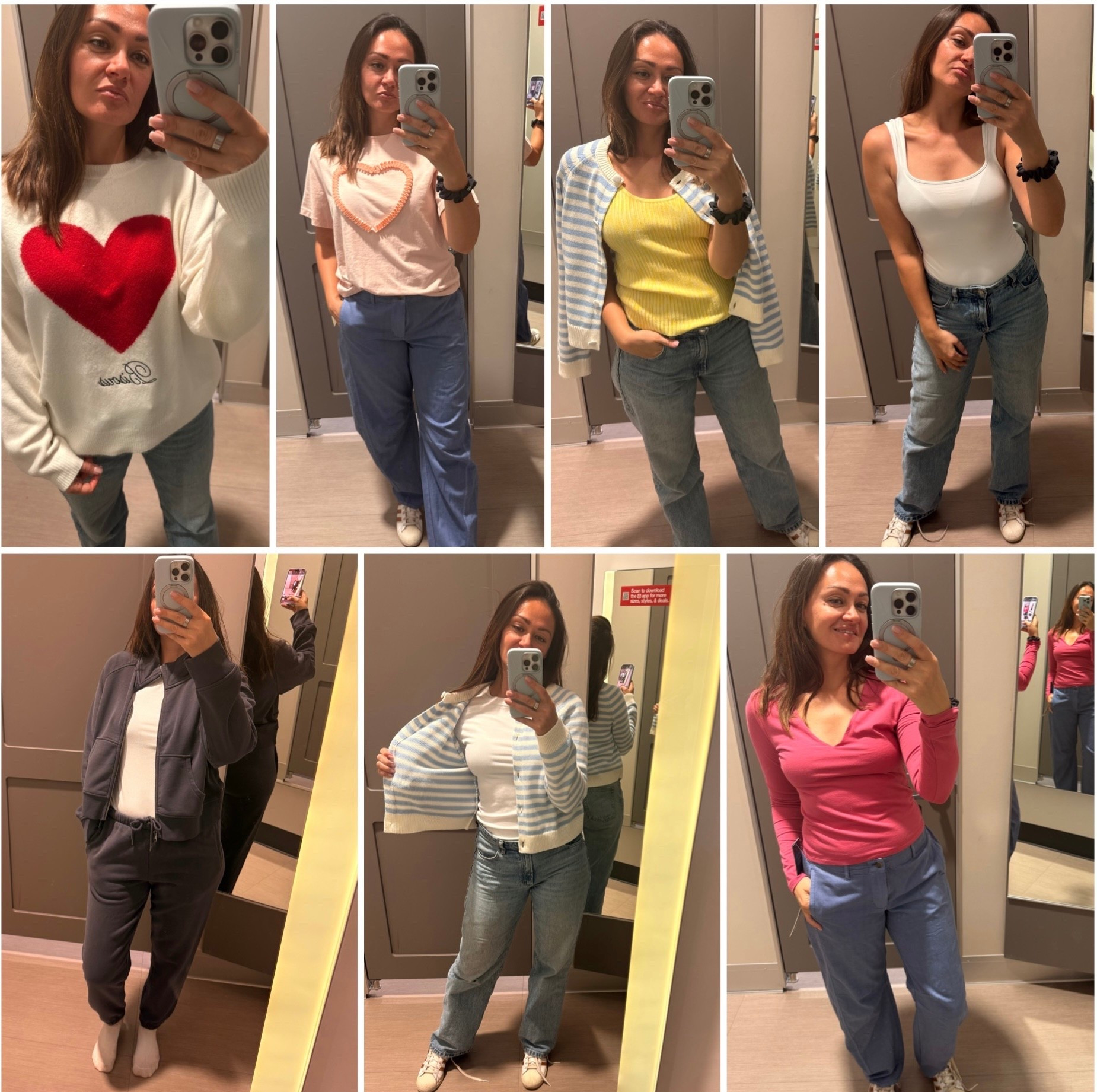 7 outfits, all from Target, and I’m honestly shocked how good everything fits. I never thought I’d find jeans like this here, but they sit perfectly. The tops are soft, flattering, and super affordable, and the cardigans/jackets pull every look together. This feels like an easy everyday capsule from one store — comfy, cute, and budget-friendly. Definitely didn’t expect to walk into Target and come out with a whole wardrobe

#LTKValentine #LTKselfcare #LTKootd