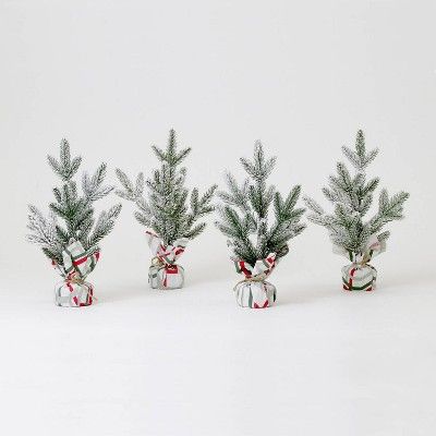 4pk Artificial Evergreen Trees Flocked - Bullseye's Playground™ | Target