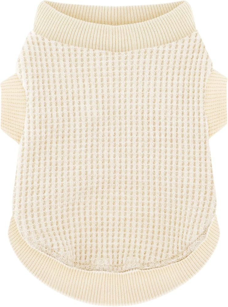 Cozy Lightweight Dog Sweaters Shirt for Small Puppies: Stretchable Beige Tank Top Attire, Perfect... | Amazon (US)