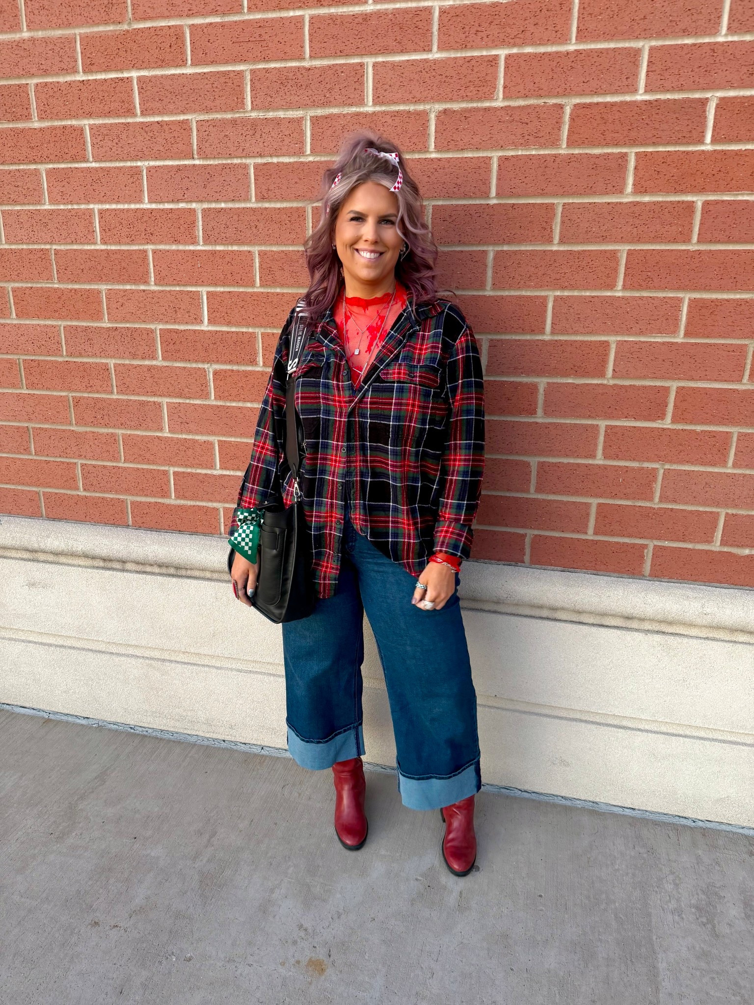 ✔️Men’s Flannel with good booty coverage 〰️ size XL Tall (TTS) Walmart
✔️Medium wash midrisecropped cuffed denim jeans with stretch 〰️ size 14 (TTS) Walmart
✔️Red lace layering shirt 〰️ size L (TTS) Amazon 
✔️Viral lace minimize bra 〰️ size 36DDD (TTS) Amazon  
✔️Red Knee High Boots 〰️ linked similar
✔️Black Slouchy bag purse 〰️ linked similar  
✔️Green & white checkered silk scarf 〰️ linked similar  
✔️Red & white checkered ribbon for hair bow 〰️ linked similar  

#walmart #walmartfashion #walmartstyle  walmart fashion, walmart style, walmart outfit, walmart look, walmart fashion, found it at walmart, walmart fashion finds, walmart summer, walmart winter, walmart fall, walmart spring, walmart new arrivals, walmart outfit, walmart outfit inspo, walmart outfit inspiration, walmart curves, walmart curvy, curvy walmart, midsize walmart, walmart midsize, walmart ootd, walmart shopping, new at walmart  #amazon #amazonfashion amazon finds, amazon find, amazon style, amazon fashion, amazon clothing, amazon outfit, found it on amazon, amazon fashion finds, amazon summer, amazon spring, amazon fall, amazon winter, amazon outfit inspo, amazon outfit inspiration, amazon curves, amazon curvy, curvy amazon, midsize amazon, amazon midsize, amazon ootd, amazon shopping, new on amazon   #under20 #under30 #under40 #under50 #under60 #under75 #under100 #affordable #budget #inexpensive #size14 #size16 #size12 #medium #large #extralarge #xl #curvy #midsize #pear #pearshape #pearshaped budget fashion, affordable fashion, budget style, affordable style, curvy style, curvy fashion, midsize style, midsize fashion #flannel #shirt #buttondown #buttonup #button #flannelshirt #plaid #plaidshirt #flannelstyle #flannellook #flanneloutfit #flanneloutfitidea #flanneloutfitinspo #grunge #grungeoutfit #grungestyle #grungelook  

#LTKSaleAlert #LTKFindsUnder50 #LTKMidsize