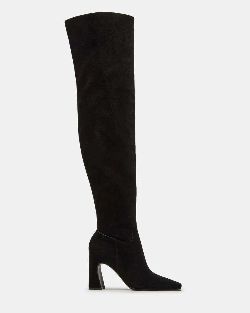 STRATUS Black Suede Over-The-Knee Boot | Women's Boots | Steve Madden (US)