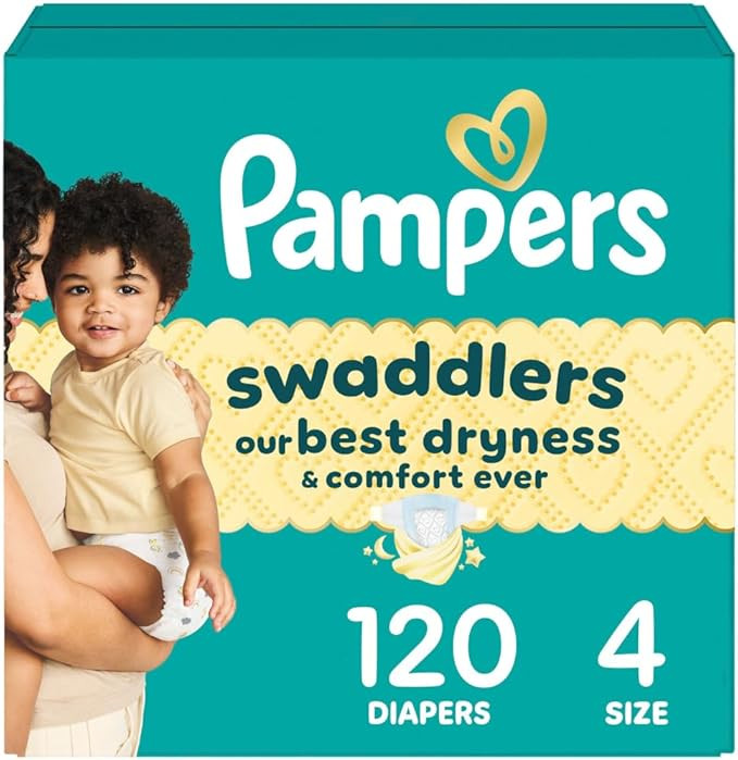 Pampers Swaddlers Diapers, Size 4 (15-34 lbs), 120 Count, Hypoallergenic, Absorbent, Keeps Baby D... | Amazon (US)