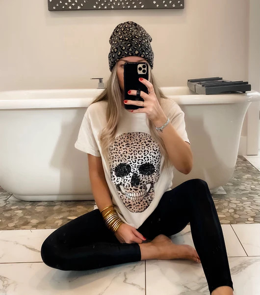 Leopard Skull Tee (2 Colors) | Gunny Sack and Co