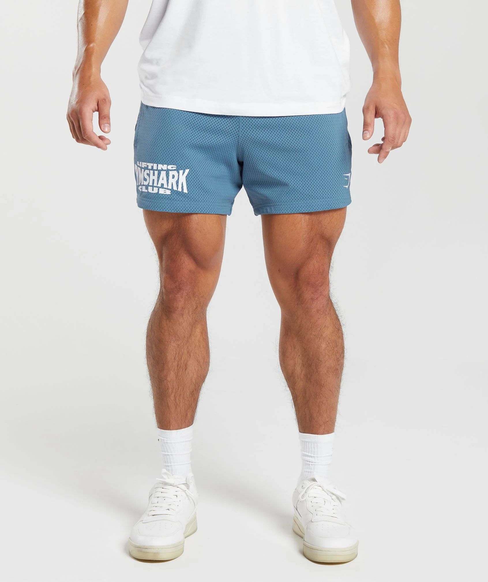 Gymshark Lifting Club Mesh 5" Shorts - Denim Blue | Gymshark US