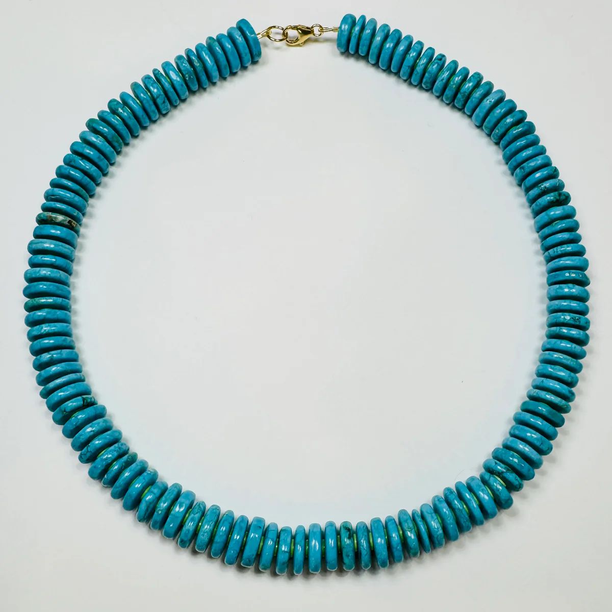 turquoise howlite barrel candy necklace | Theodosia Jewelry