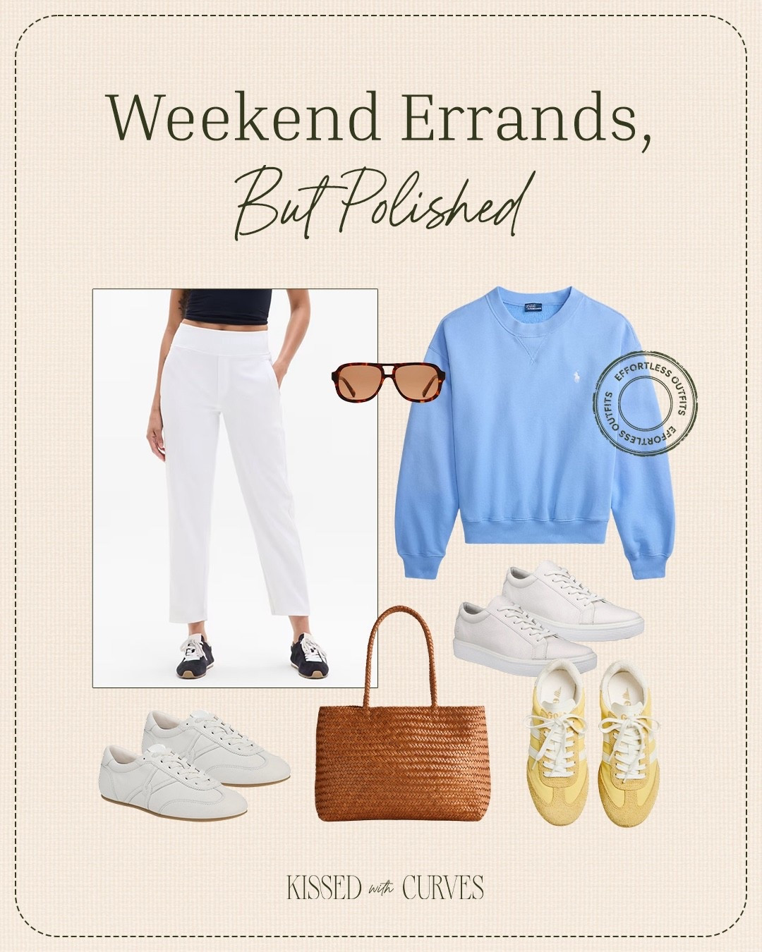 What to wear…weekend errands outfit

An easy throw on and go outfit for running errands on the weekend! This sweatshirt is a nice, lightweight terry material which makes it the perfect weight for spring and summer. Pair it with the most versatile white pants that can be worn casually, for athleisure or can even be dressed up. You’ll get lots of wear out of these and they come in lots of colors. Pair the sweatshirt and pants with a cute pair of low profile sneakers and a nice woven tote bag and you have an easy, elevated and polished weekend look! This outfit would be a great travel outfit too to wear through the airport  and on the plane. Casual and comfortable.

Spring outfits 2026, summer outfits, casual weekend brunch outfit, travel outfits, airport outfits, athleisure 

#LTKOver40 #LTKootd #LTKTravel